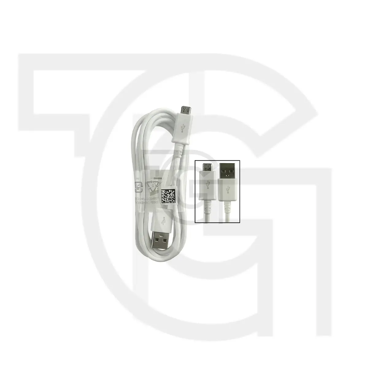 کابل شارژر سامسونگ (سفید)(USB Type-A to USB Type-B) Cable Charger Samsung