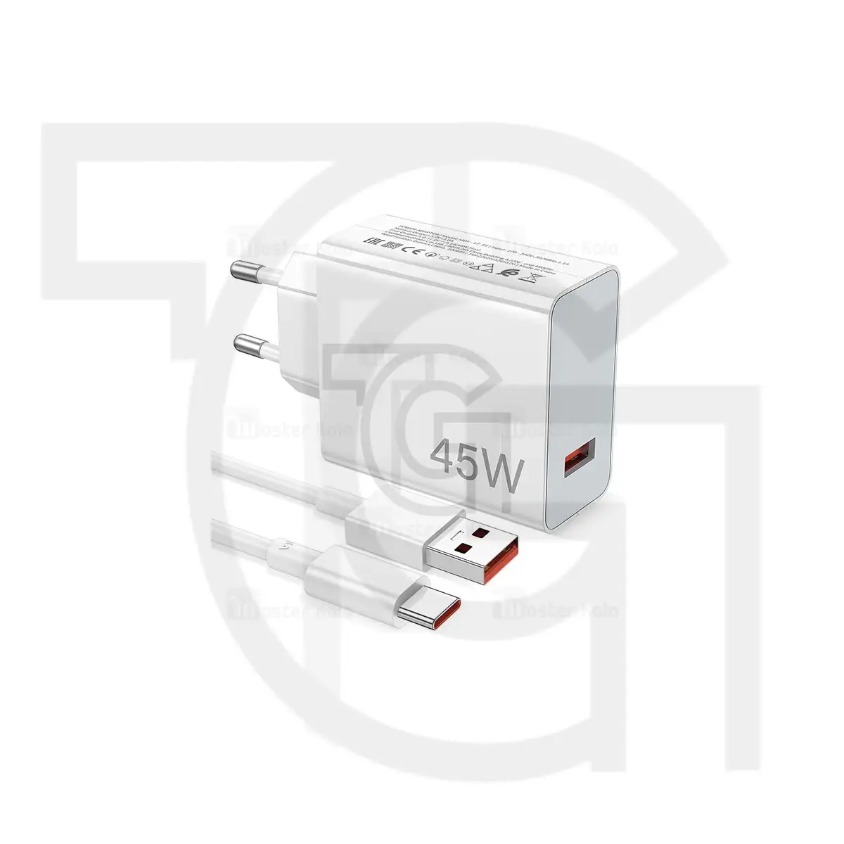 آداپتور کلگی,شارژر,کابل فست شیائومی (وات45W) Charger Adapter Cable Fast Xiaomi آداپتور کلگی,شارژر,کابل فست شیائومی (وات45W) Charger Adapter Cable Fast Xiaomi